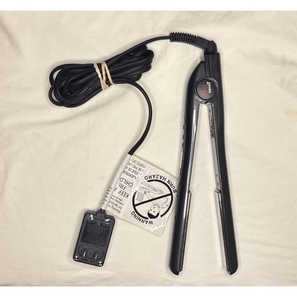 CHI Smart Flat Iron Straightener Unisex 1" Black Excellent Ceramic CS1005